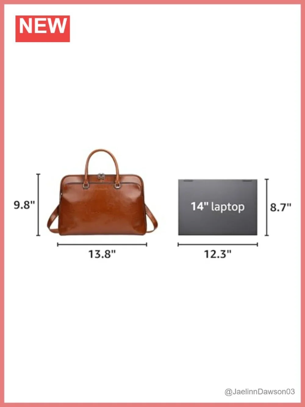Genuine Leather Laptop Messenger Bag for Men 15.6